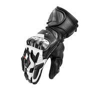 SHIMA RS-3 Guanti Moto Estivi Uomo Pelle Lungo Ventilato Perforato Omologati Guanto per Motocicletta Touchscreen Ventilata Scooter Protettore Rinforzato Abbigliamento Racing (Uomini, Bianco, M)