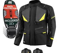 SHIMA RUNNER Giacca Moto Uomo 4 Stagioni AIRFORCE Paraschiena Giubbotto Protezioni Giacche Invernale Leggero Motociclista Abbigliamento Protezione Impermeabile (Uomini, Fluo, XL)