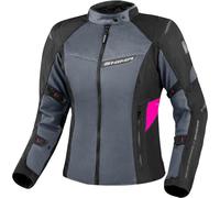 SHIMA Rush 2.0 Vented impermeabile Giacca tessile moto da donna, nero-grigio-rosa, taglia XL per donne
