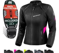SHIMA RUSH Giacca Moto Donna con Protezioni 4 Stagioni | AIRFORCE Paraschiena | Giacchetta da Moto Impermeabile Estiva Tuta Pantaloni Touring (Rosa, Donna, Giubbotto, Taglia XL)