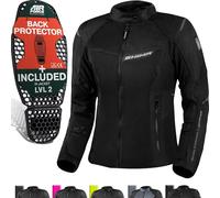 SHIMA RUSH Giacca Moto Donna con Protezioni Estiva | AIRFORCE Paraschiena | Giacchetta da Moto Impermeabile 4 Stagioni Tuta Pantaloni Touring (Nero, Donna, Giubbotto, Taglia 3XL)