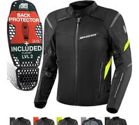 SHIMA Rush 2.0 impermeabile Moto Tessile Giacca, nero-giallo, taglia L per maschi