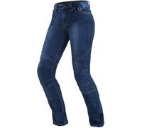 SHIMA Sansa Jeans Moto Donna - Pantalone Transpirante, Elasticizzati, vestibilità Regolare con Strato in Kevlar, Protezioni CE per Ginocchia e Fianchi (Blu, 30)
