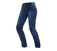 SHIMA Sansa Jeans Moto Donna - Pantalone Transpirante, Elasticizzati, vestibilità Regolare con Strato in Kevlar, Protezioni CE per Ginocchia e Fianchi (Blu, 26)
