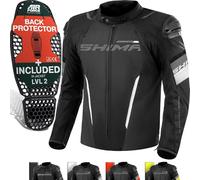 SHIMA SOLID Giacca Moto Uomo 4 Stagioni AIRFORCE Paraschiena Giubbotto Protezioni Estiva Giacche Invernale Leggero Motociclista Abbigliamento Protezione Impermeabile (Uomini, Bianco, Regular, XL)