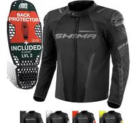 SHIMA SOLID Giacca Moto Uomo 4 Stagioni AIRFORCE Paraschiena Giubbotto Protezioni Estiva Giacche Invernale Leggero Motociclista Abbigliamento Protezione Impermeabile (Uomini, Nero, Ventilata, L)