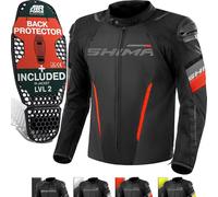 SHIMA SOLID Giacca Moto Uomo 4 Stagioni AIRFORCE Paraschiena Giubbotto Protezioni Estiva Giacche Invernale Leggero Motociclista Abbigliamento Protezione Impermeabile (Uomini, Rosso, Regular, 3XL)