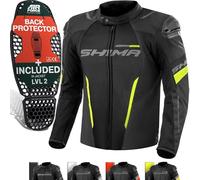 SHIMA SOLID Giacca Moto Uomo 4 Stagioni AIRFORCE Paraschiena Giubbotto Protezioni Estiva Giacche Invernale Leggero Motociclista Abbigliamento Protezione Impermeabile (Uomini, Fluo, Ventilata, 4XL)