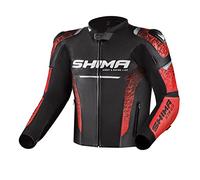 SHIMA STR 2.0 Giacca in pelle per moto, nero-rosso, taglia 46 per maschi
