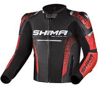 SHIMA STR 2.0 Giacca in pelle per moto, nero-rosso, taglia 54 per maschi