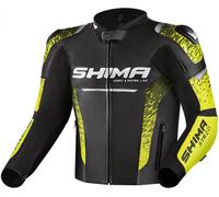 SHIMA STR 2.0 Giacca in pelle per moto, nero-giallo, taglia 58 per maschi