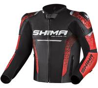 SHIMA STR 2.0 Giacca in pelle per moto, nero-rosso, taglia 48 per maschi
