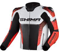 SHIMA STR 2.0 Giacca in pelle per moto, nero-rosso, taglia 52 per maschi