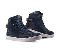 SHIMA SX-2 EVO Scarpe Moto Uomo - Stivali Moto in Pelle, Traspirante, Rinforzato con Supporto della Caviglia, Suola Antiscivolo, Impugnatura per il Cambio di Marcia (Blu, 45)