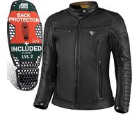 SHIMA Winchester 2.0 Giacca da donna in pelle per moto, nero, taglia XL per donne