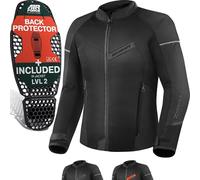 SHIMA X-MESH Giacca Moto Uomo AIRFORCE Paraschiena Giubbotto Protezioni Estiva Giacche Ventilato Leggero Motociclista Abbigliamento Protezione Mesh Ventilata Estate (Uomini, Nero, 4XL)