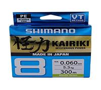 SHIMANO KAIRIKI 8 MANTIS GREEN 300MT - COLORE: VERDE, DIAMETRO (MM): 0.20, LUNGHEZZA: 300 MT, CARICO (KG): 17.10