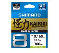 SHIMANO KAIRIKI 8 MANTIS GREEN 300MT - COLORE: VERDE, DIAMETRO (MM): 0.16, LUNGHEZZA: 300 MT, CARICO (KG): 10.30