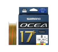 SHIMANO OCEA 17+ BRAID MULTICOLOR 300 MT - COLORE: MULTICOLOR, LUNGHEZZA: 300 MT, LINE (PE): 8, CARICO (KG): 63.10