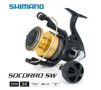 SHIMANO SOCORRO SW - MAX DRAG (KG): 10, RATIO: 4.6/1, CAPIENZA (MM/M - LB/YDS): 0.37-190, FILO RECUPERATO PER GIRO DI MANOVELLA (CM): 83, PESO (GR): 445, CUSCINETTI: 4 S A-RB + 1 RB