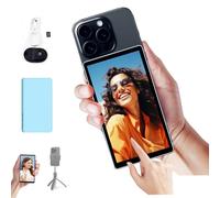 Shimbol CP5 Schermo monitor per selfie Vlog per telefono, monitor touchscreen da 5 pollici 1080P, trasmissione wireless per iPhone Schermo monitor per selfie Vlog (con custodia Deep Blue)