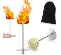 Shimeyao 1 paio di torce a forma di palma da fuoco con custodia da 6,5 cm, testa intrecciata, attrezzatura per danza antincendio per festival e spettacoli, tutti i livelli di giocatori principianti e