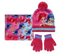 Shimmer and Shine da 3-7anni Cappello Pompon con Scaldacollo Guanti Invernale