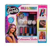 Shimmer N Sparkle Colour Fx Extension per capelli con clip, lavabili, per bambini, con gesso, pettini, gemme e gel glitterato