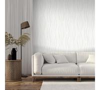 Shimmer Onda Linee Parati Oro Metallico Curvo Righe Lavabile AF0024 Beige