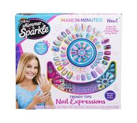 CRA-Z-ART Shimmer N Sparkle Trendy Tips Nail Expressions Press on Nails con adesivi e gemme