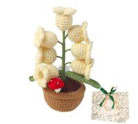 Shimmernest Lilyglow Flowers,Crochet Artificial Flower with 7 Little Night Lights,Cute Potted lamps Gifts for Wife Girlfriend Birthday Christmas Valentine