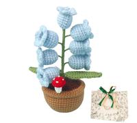 Shimmernest Lilyglow Flowers,Crochet Artificial Flower with 7 Little Night Lights,Cute Potted lamps Gifts for Wife Girlfriend Birthday Christmas Valentine