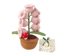 Shimmernest Lilyglow Flowers,Crochet Artificial Flower with 7 Little Night Lights,Cute Potted lamps Gifts for Wife Girlfriend Birthday Christmas Valentine