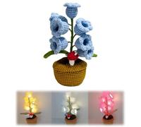 Shimmernest Lilyglow Flowers, with Ten Little Night Lights, Eternalbloom Lily Night Lamp, Cute Gifts for Wife Girlfriend Birthday Christmas Valentine (Blue,No light)