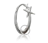 Shimmerz Star Karabiner Y2K Portachiavi, Extra Grande Lucente Cromato Moschettone, Minimal Acciaio Inossidabile