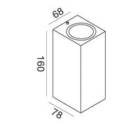 Shin applique biemissione GU10 cubica bianco IP44 lampada esterno