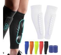 Shin Defender Shin Guards, Shinbang Protector 2.0, Shin Defender Shin Guards Kids, Shinbang Protector Ski, Shindefender Shin Guards, Fit Conforms to The Leg, Shin Pads Cover for Sports (M,White)