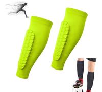 Shin Defender Shin Guards, Soccer Guards Pads for Kids Youth Adult, Defender with Honeycomb Pads, Support for Splint Baseball Boxing Kickboxing MTB, Lightweight (Green-1pairs,S)