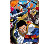 Shin Getter Robo vs Neo Getter Robo Movie Poster retrò divertente metallo latta segna, decorazione da parete per la casa all'aperto 20,3 x 30,5 cm