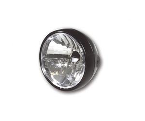 SHIN YO Headlight, 6 1/2 alloggiamento in metallo in satinio nero rifinito, con luce di parcheggio, nero