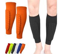 Shinbang Protector 2.0, Shin Defender Shin Guards, Ski Sports Elastic Shin Bang Protetcor with Honeycomb Pads for Kids and Aldult (Orange,M)