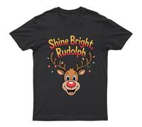 Shine Bright, Rudolph Christmas T-Shirt Unisex Regalo Retrò Divertente...