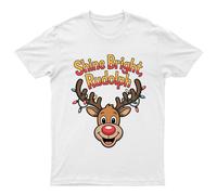 Shine Bright, Rudolph Christmas T-Shirt Unisex Regalo Retrò Divertente...