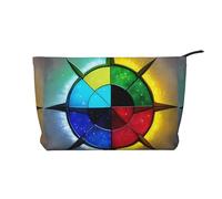 Shine in All Directions - Borsa per il trucco in velluto a coste con chiusura a cerniera, multifunzione, 22 x 7 x 17 cm, per viaggi, campeggio, vacanze, fitness, Nero , Taglia unica