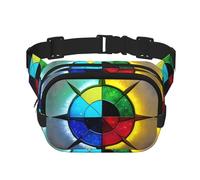 Shine in all directions Marsupio quadrato a doppio strato con cinghia regolabile per attività all'aperto, nero, taglia unica, Nero , Taglia unica