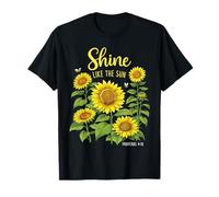 Shine Like The Sun Proverbi 4:18 Christian Girasole Gesù Maglietta
