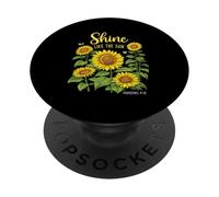 Shine Like The Sun Proverbi 4:18 Christian Girasole Gesù PopSockets PopGrip Adesivo