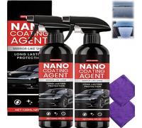 Shine Nexa 3 in 1 Nano Car Coating Spray per la rimozione dei graffi in ceramica e lucidante protettivo, formula ad azione rapida, lucida a lunga durata, incluso panno in microfibra (2 pezzi)