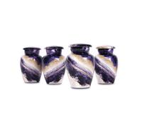 Shine North Dream River - Set di 4 piccoli urne cremation per ceneri umane - mini urne funebri per cenere - blu navy