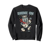 Shine On Banjo Playing Moonshine Jar Cute Banjo Picker Music Felpa